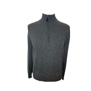 Grant Thomas 2 Ply Cashmere Collard Gray Sweater Size M EUC